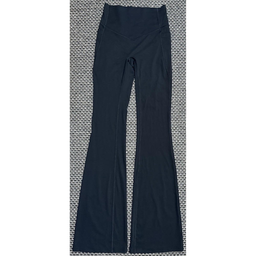 Halara Flare Leggings Pants High Waisted Pockets Black M Ultratall